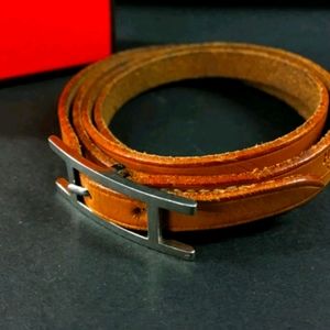 Hermes Api Brown Leather Bracelet